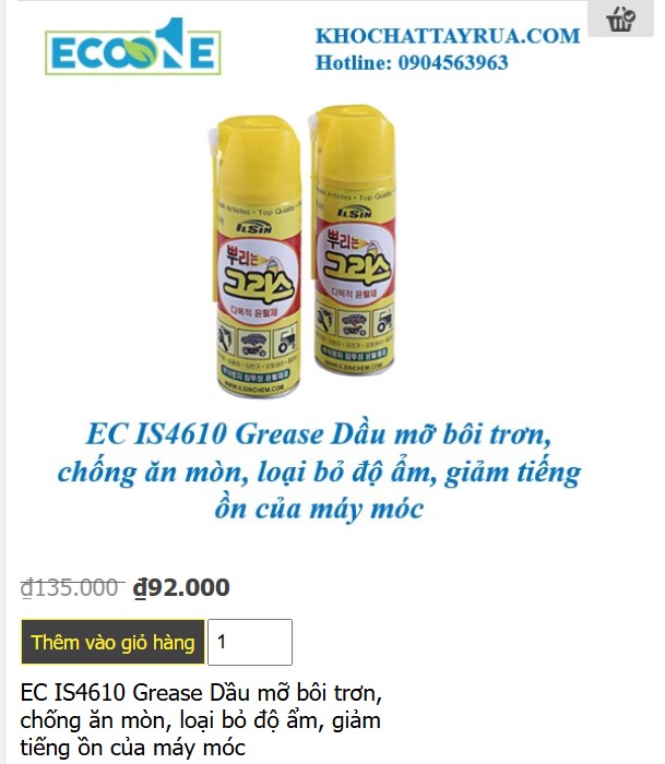 EC IS4610 Grease Dầu mỡ bôi trơn, chống ăn mòn, loại bỏ độ ẩm, giảm tiếng ồn của máy móc